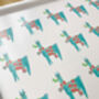 Mistletoe Llama Pattern Large Wooden Tray, thumbnail 2 of 5