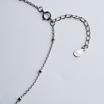 Sterling Silver Green And White Crystal Necklace, 4 of 5