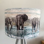 Safari Elephant Fabric Drum Lampshade, thumbnail 4 of 4