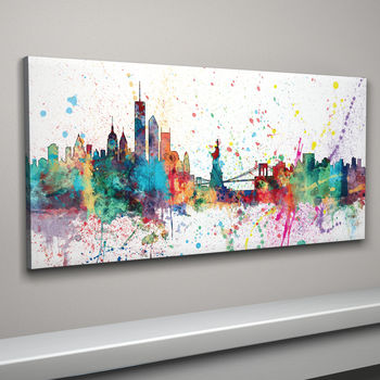 New York Skyline Cityscape Paint Splashes Print, 2 of 5