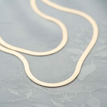 Edie Personalised Layer Herringbone Chain Necklace, 2 of 5