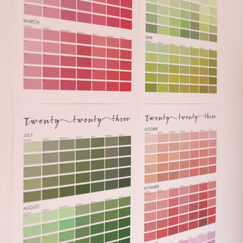 Paint Chip Colour Swatch Wall Planner 2023, 11 of 11