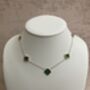 18 K Gold Plated Clover Necklace Rose Gold Emerald, thumbnail 1 of 5