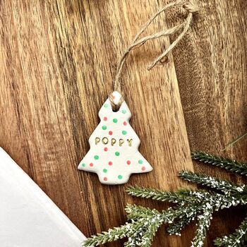 Personalised Clay Mini Tree Decoration, 2 of 6