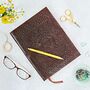 Handmade Chocolate Embossed Leather Notebook, thumbnail 2 of 7