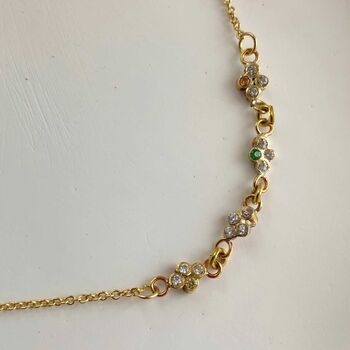 Disco Dot Diamond And Gemstone Trio Chain Necklace, 4 of 5
