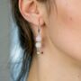 Colourful Orange Marble Pearl Double Pearl Earrings, thumbnail 6 of 10