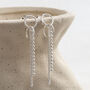 Sterling Silver Curb And Bead Dangly Studs, thumbnail 4 of 6
