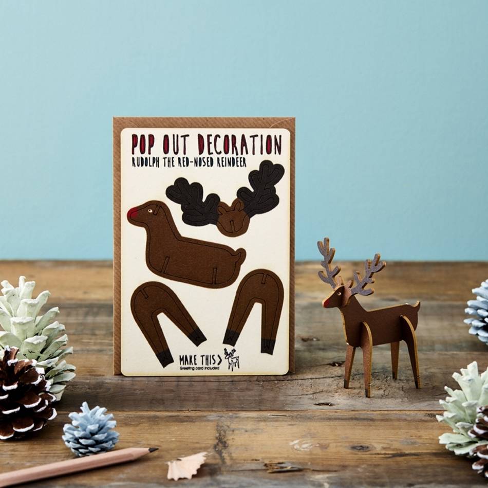 Pop Out Rudolph Christmas Card By The Pop Out Card Company ...