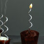 G Decor Set Of Twelve Silver Swirls Cake Candles, thumbnail 2 of 3