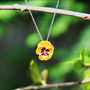 Pansy Yellow Flower Pendant Necklace, thumbnail 1 of 5