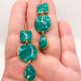 Geometric Green Statement Earring, Clay And Resin, thumbnail 2 of 10