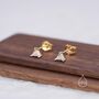 Sterling Silver Extra Tiny Minimalist Triangle Cz Crystal Stud Earrings, thumbnail 5 of 12