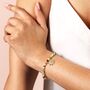 Semi Precious Beaded Sun Charm Bracelet In Gold, thumbnail 3 of 4