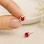 Sterling Silver Ruby Stud Earrings: July Birthstone – 7mm, thumbnail 1 of 11