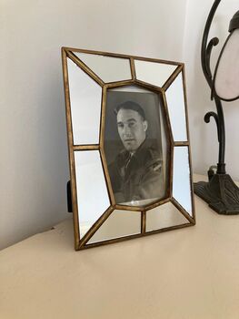 Art Deco Mirrored Photo Frame 4x6 10x15cm Elegant Glass Picture Frame Gift, 3 of 7