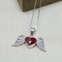 Sterling Silver Angel Wing And Real Flower Heart Necklace, thumbnail 1 of 6