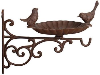 Wall Mounted Cast Iron Clam Shell Bird Bath Feeder Gift, 2 of 3