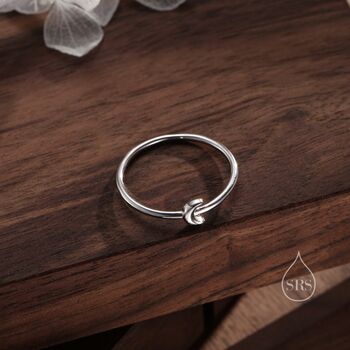 Extra Tiny Little Moon Skinny Ring In Sterling Silver, 7 of 10