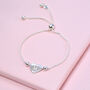 Personalised Silver Heart Initial Slider Bracelet, thumbnail 4 of 7