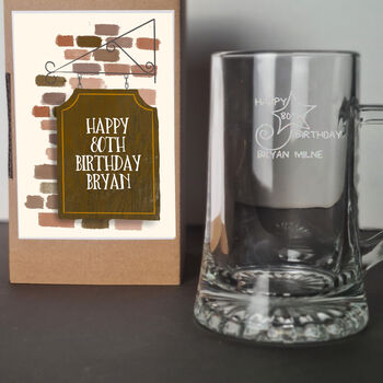 80th Birthday Tankard Glass, 4 of 5