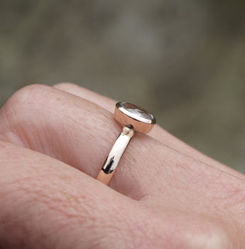 White Sapphire Rose Gold Ring, 4 of 5