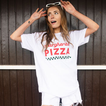 Margherita Pizza Women’s Slogan T Shirt, 2 of 3