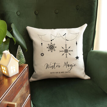 Personalised Winter Magic Cushion Cover, 2 of 5