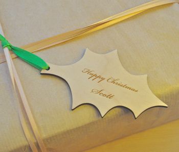 Personalised Holly Christmas Decoration, 2 of 3