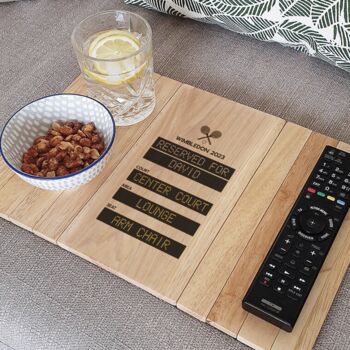 Personalised Wooden Tennis Sofa Tray, 3 of 3