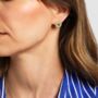 Gold Plated Sterling Silver Green Onyx Stud Earrings, thumbnail 1 of 6