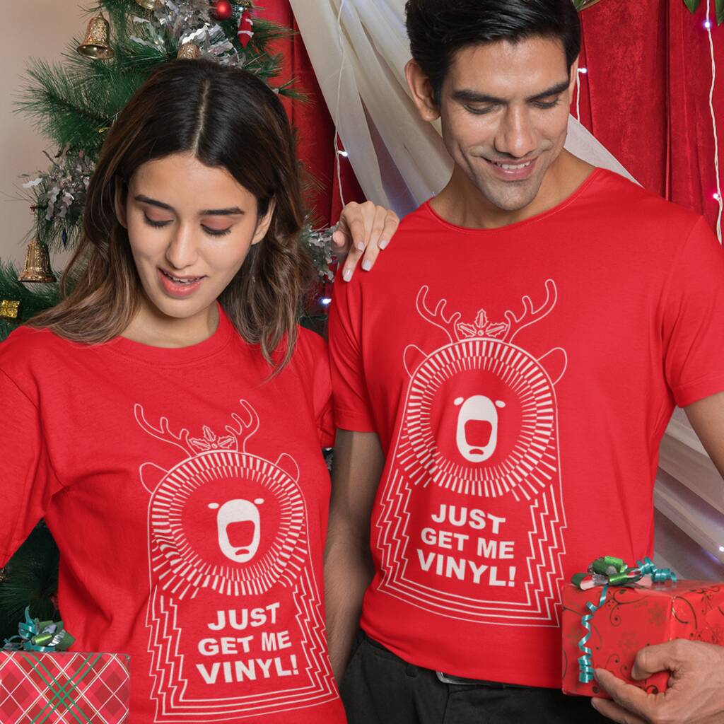 Christmas Vinyl Record Bear T Shirt, 1 of 4