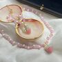 Pink Strawberry Pearl Dangle Necklace, thumbnail 1 of 4