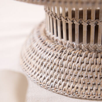 White Wash Rattan Display Stand, 3 of 4