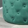 Emerald Green Velvet Buttoned Footstool, thumbnail 2 of 3