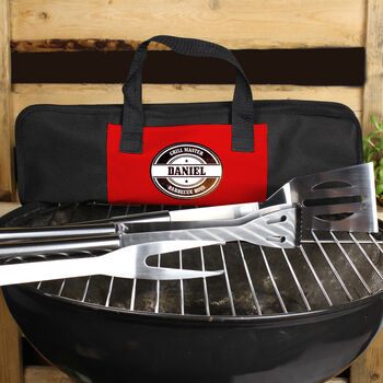 Personalised Stainless Steel BBQ Tools Storage Kit, 2 of 9