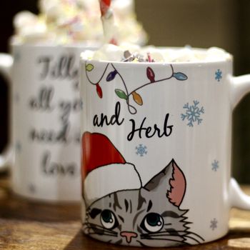 Personalised Christmas Cat Mug, 6 of 12