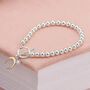 Sterling Silver Plated T Bar Bead Bracelet With Sun And Moon Charms, thumbnail 1 of 6