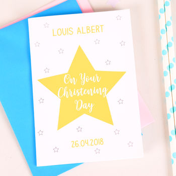 Personalised Christening Or New Baby Star Card, 3 of 4