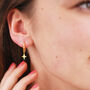 Gold Textured Hoop And Star Earrings, thumbnail 1 of 6