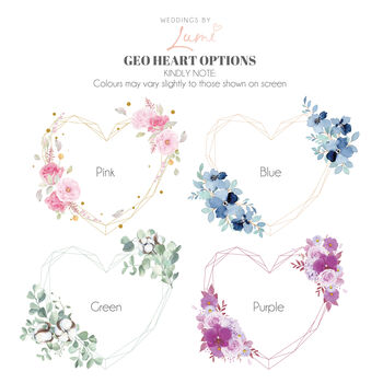 Geometric Floral Geometric Heart Wedding Keepsake Box, 5 of 6
