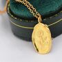 Aster Flower Oval Necklace In Sterling Silver, thumbnail 3 of 10