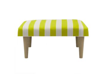 Hand Painted Upholstered Linen Square Stripe Footstool, 5 of 12