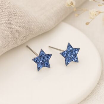 Sterling Silver Blue Cz Star Stud Earrings – 5mm, 10 of 10