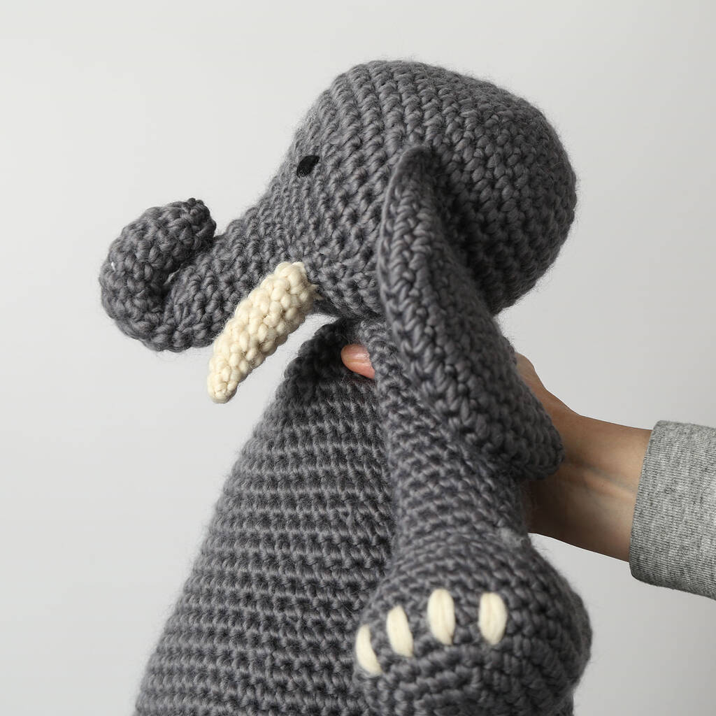 Elephant Crochet Kit Ruby By Wool Couture | notonthehighstreet.com