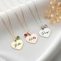 Sterling Silver Heart Name Necklace With Birthstone, thumbnail 2 of 8