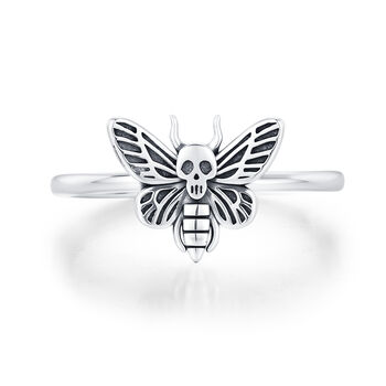 Sterling Silver Death’s Head Hawk Moth Ring, 6 of 12