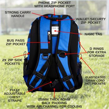 'Kitsack' The Ultimate Football Compartment Backpack, 4 of 11