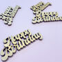 Wooden Happy Birthday Retro Font Confetti, thumbnail 1 of 3
