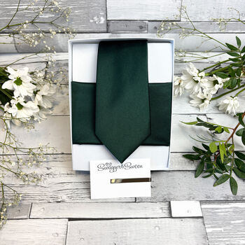 Bottle Green Wedding Tie Set, 3 of 10